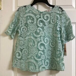 Nanette powder blue lace blouse S. 2pcs with cami inside. NWT
